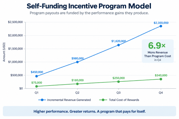 a data visualization of a self funding incentive program